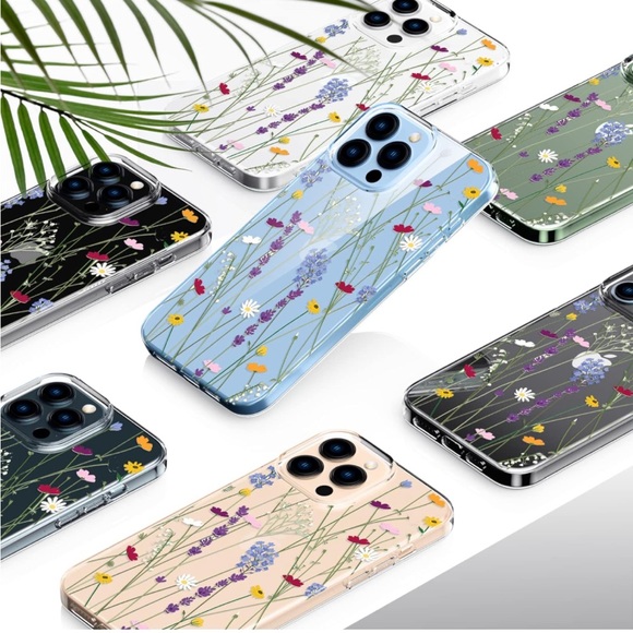 iPhone 13 Pro Transparent Floral Case & Screen Protector Bundle - Picture 2 of 7